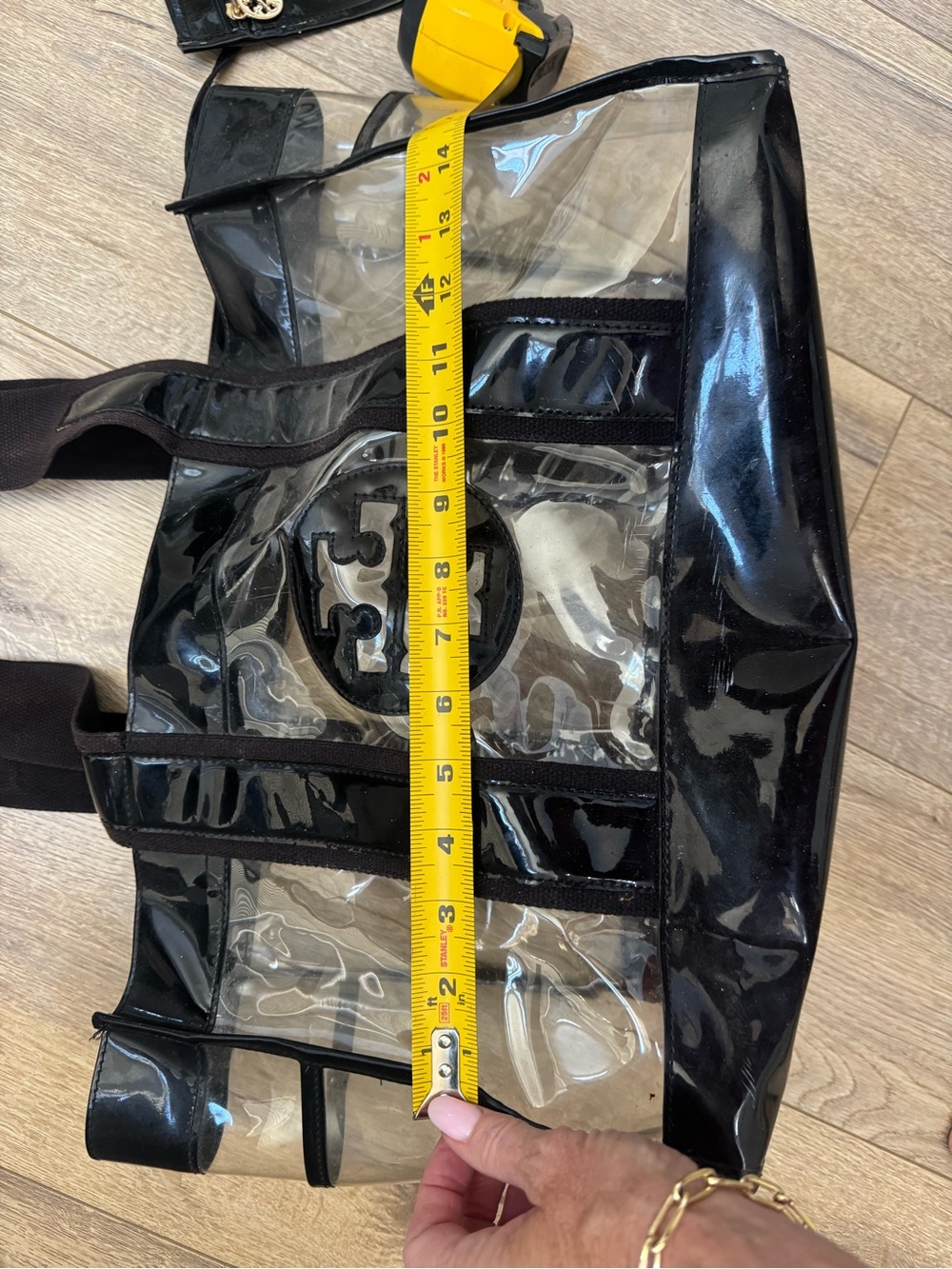 Tory Burch Clear Tote with Black Trim and Logo - Picture 5 of 8